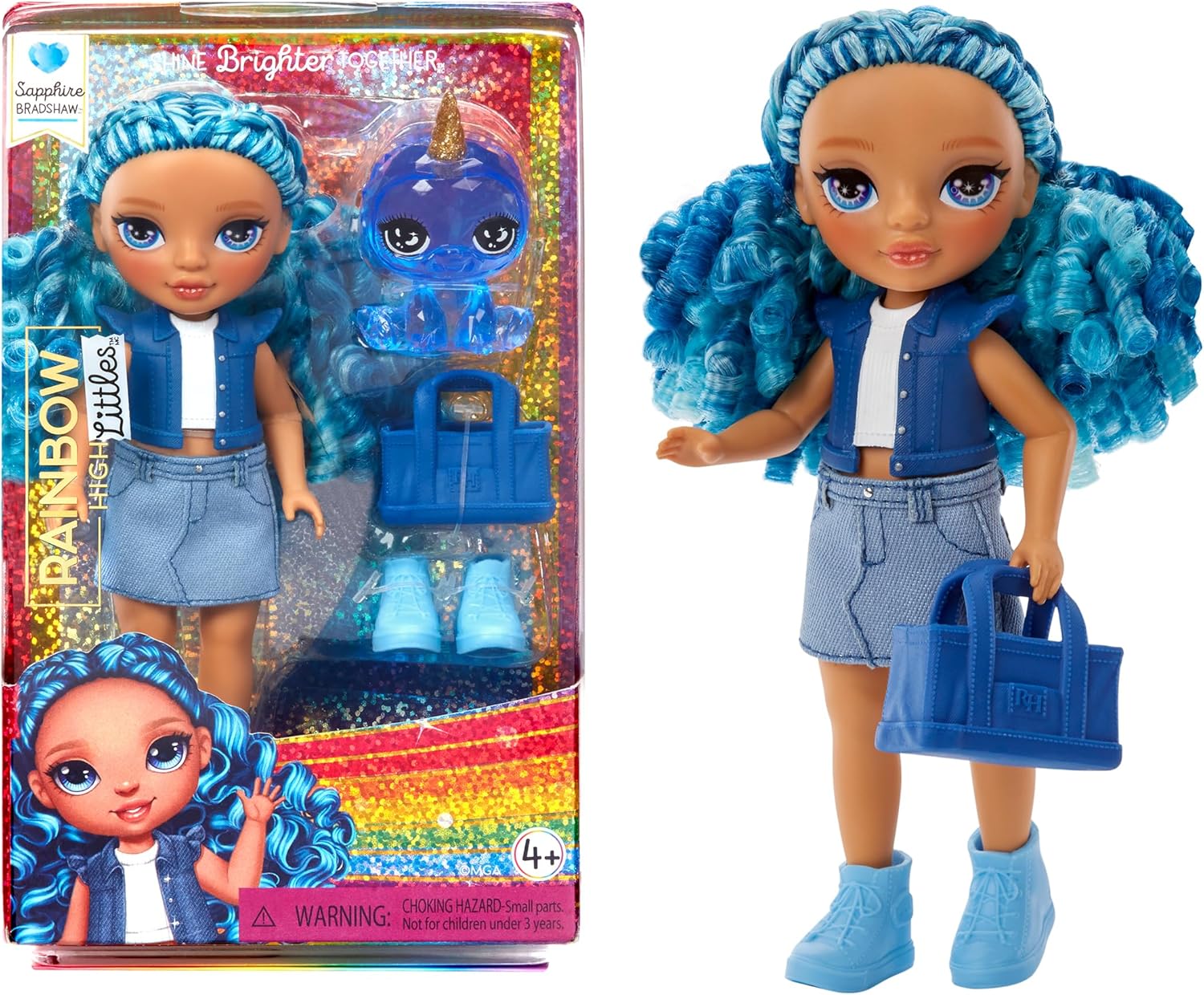 MGA 531197 RAINBOW HOGH LITTLE DOLL SAPPHIRE BLU