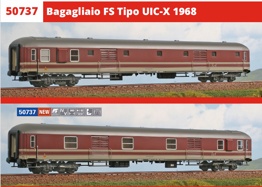 ACME 50737 BAGAGLIAIO FS TIPO UIC-X 1968