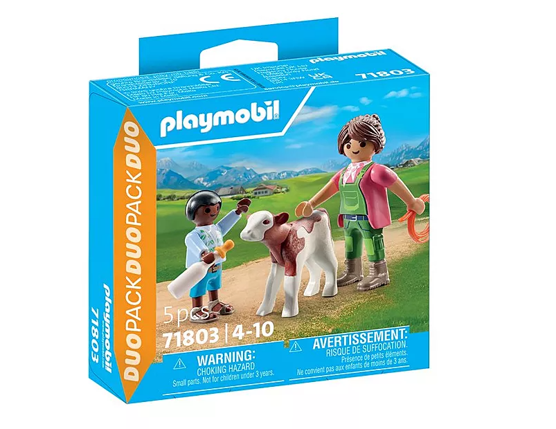 PLAYMOBIL 71803 CONTADINA CON BAMBINO E VITELLO