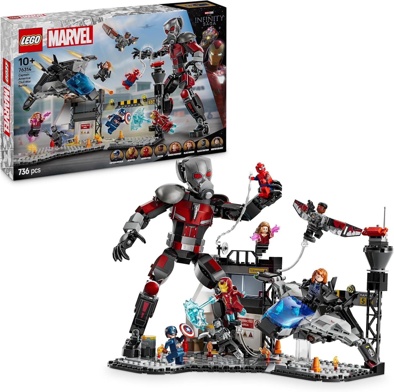 LEGO 76314 AZIONE DI BATTAGLIA CAPTAIN AMERICA CIVIL WAR MARVEL