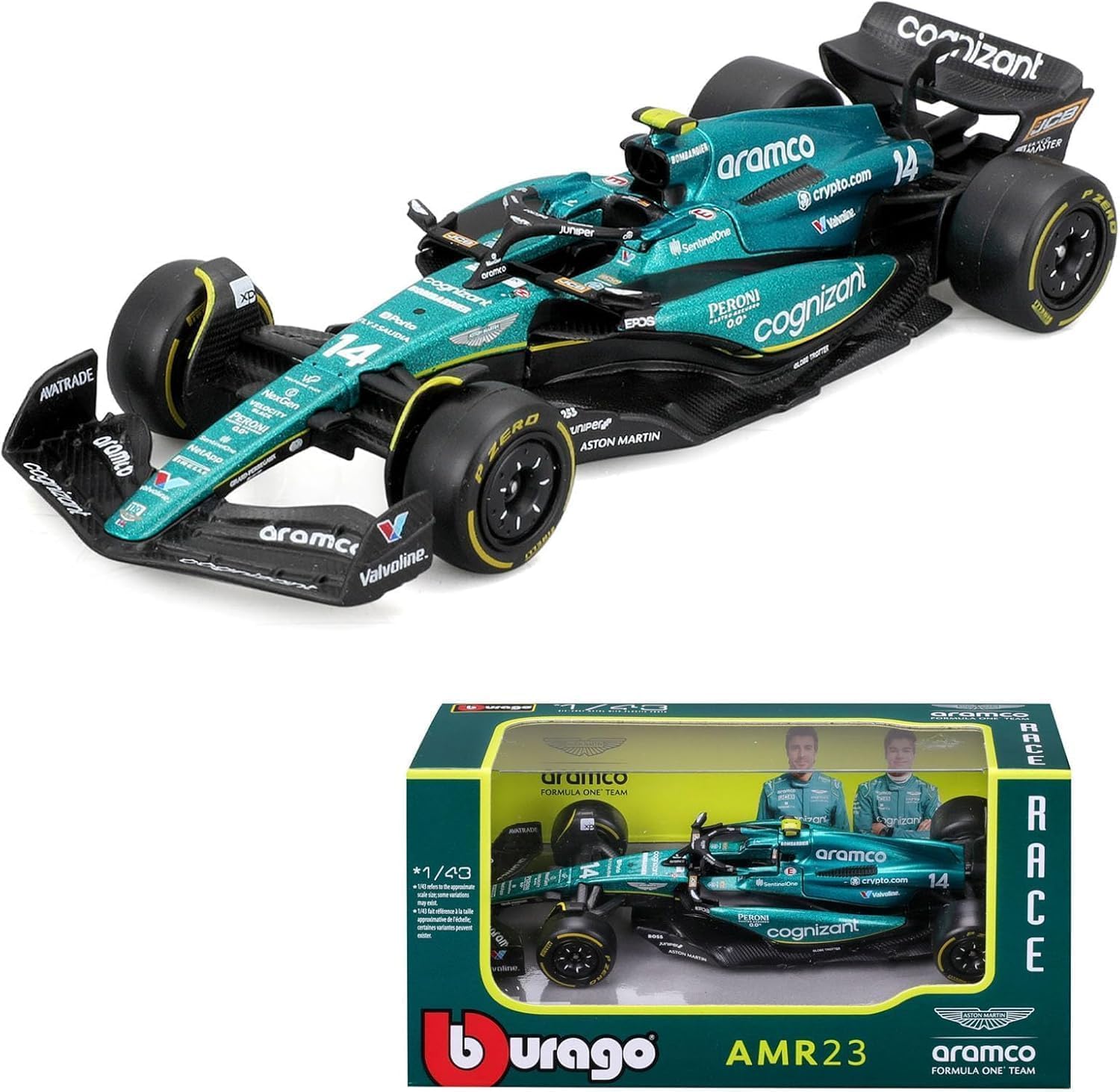 BURAGO 1838090 ASTON MARTIN AMR23 ALONSO SCALA 1/43