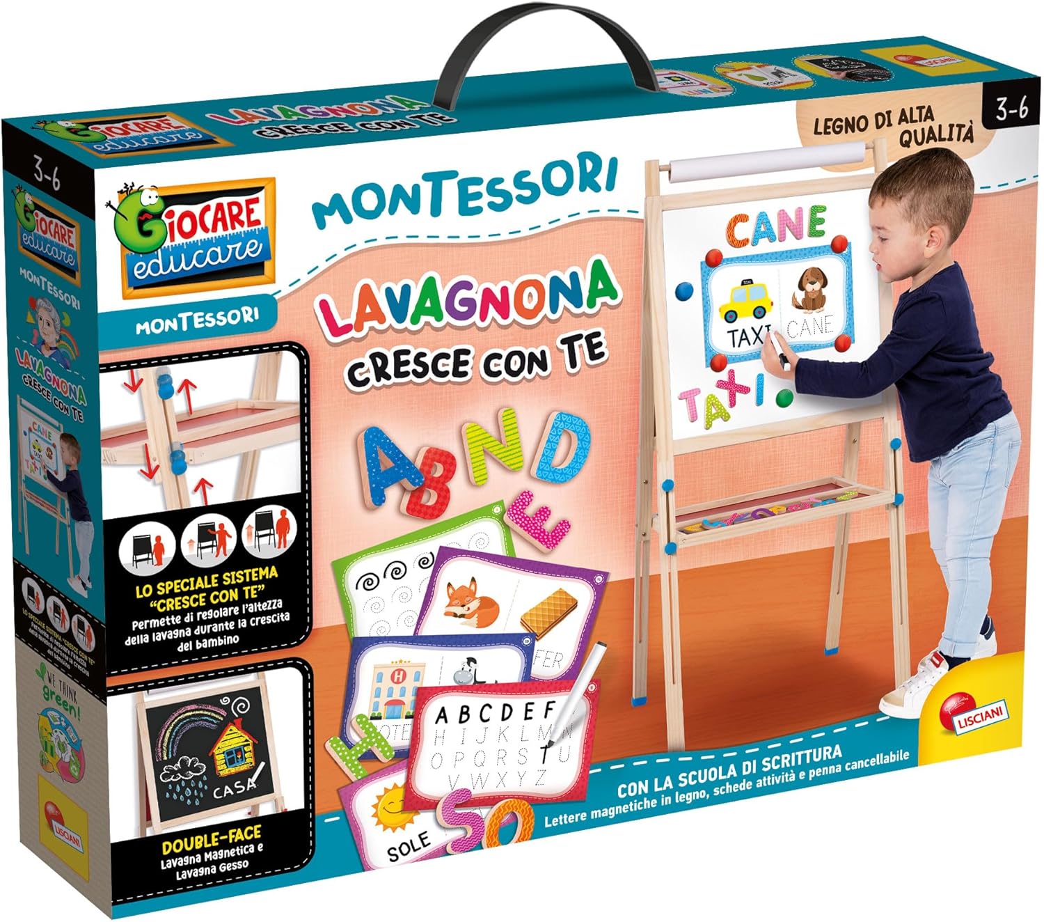 LISCIANI 102600 MONTESSORI LAVAGNA LEGNO CRESCE CON TE