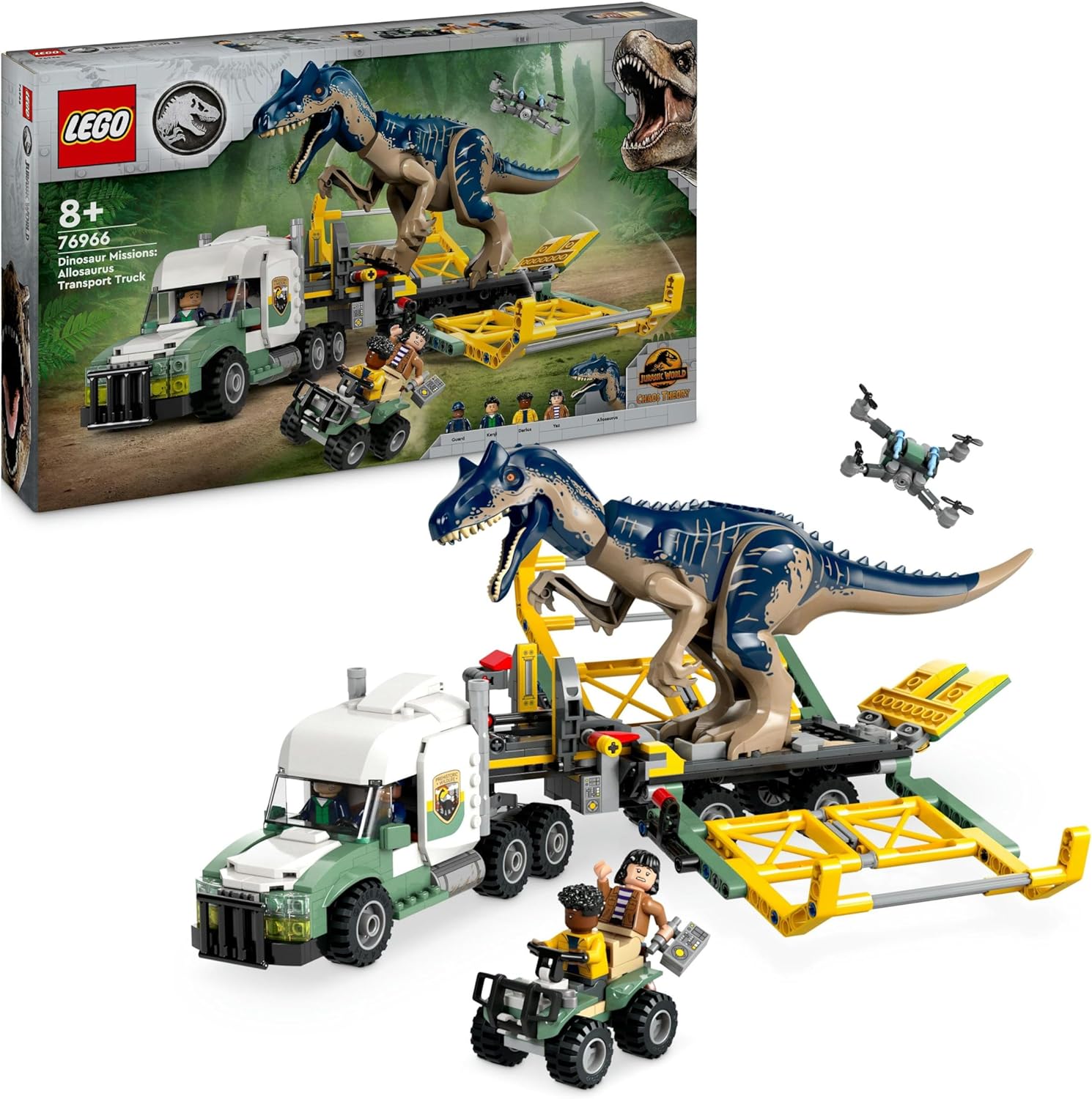 LEGO 76966 MISSIONE DINOSAURO CAMION DI TRASPORTO DELL'ALLOSAURO JURASSIC WORLD