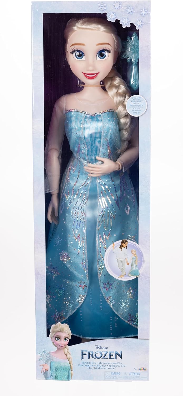 JAKKS PACIFIC 24047 FROZEN BAMBOLA PLAYDATE CM.80 ELSA ARITCOLATA