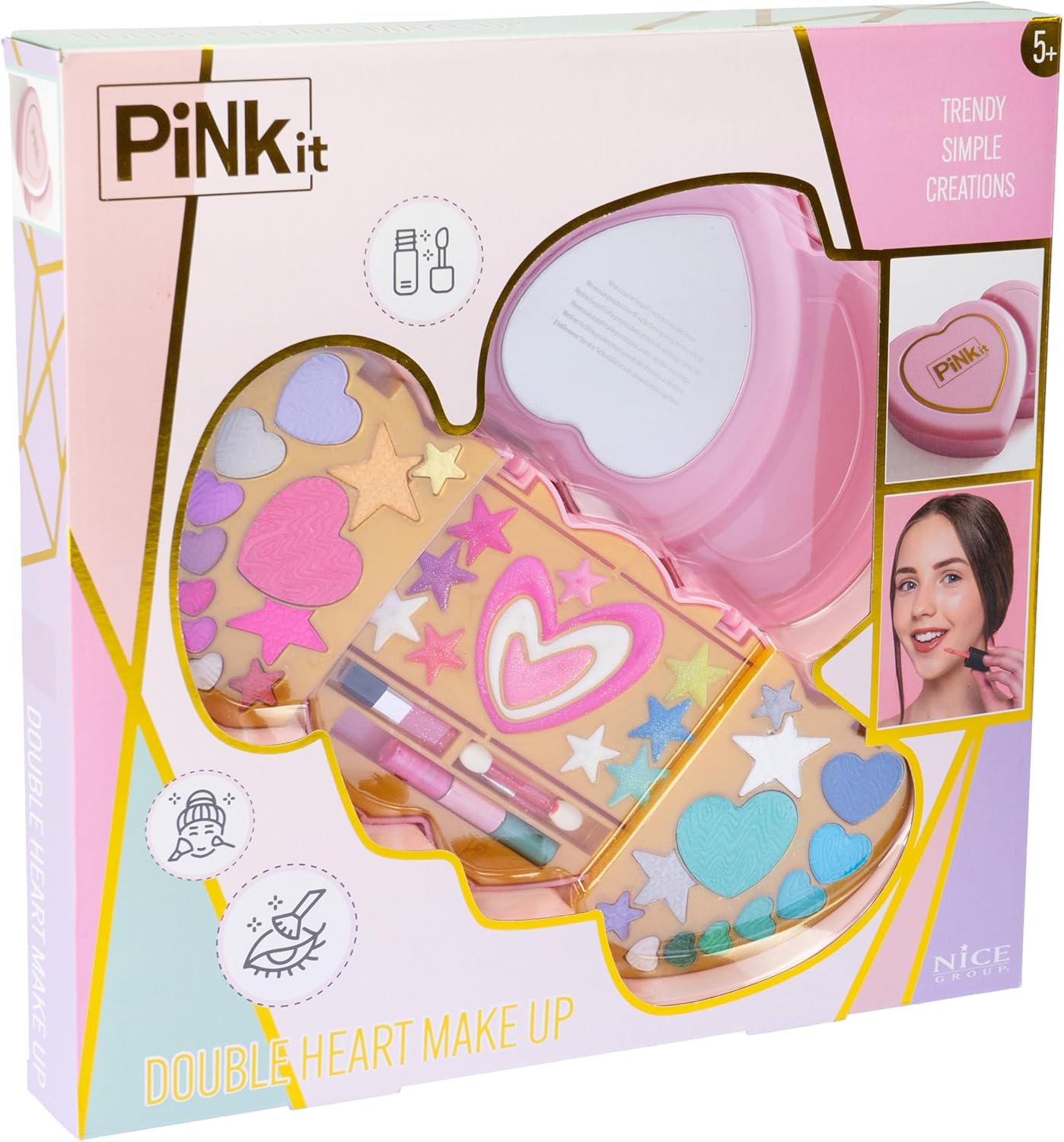 NICE 40051 PINK IT DOUBLE HEART MAKEUP