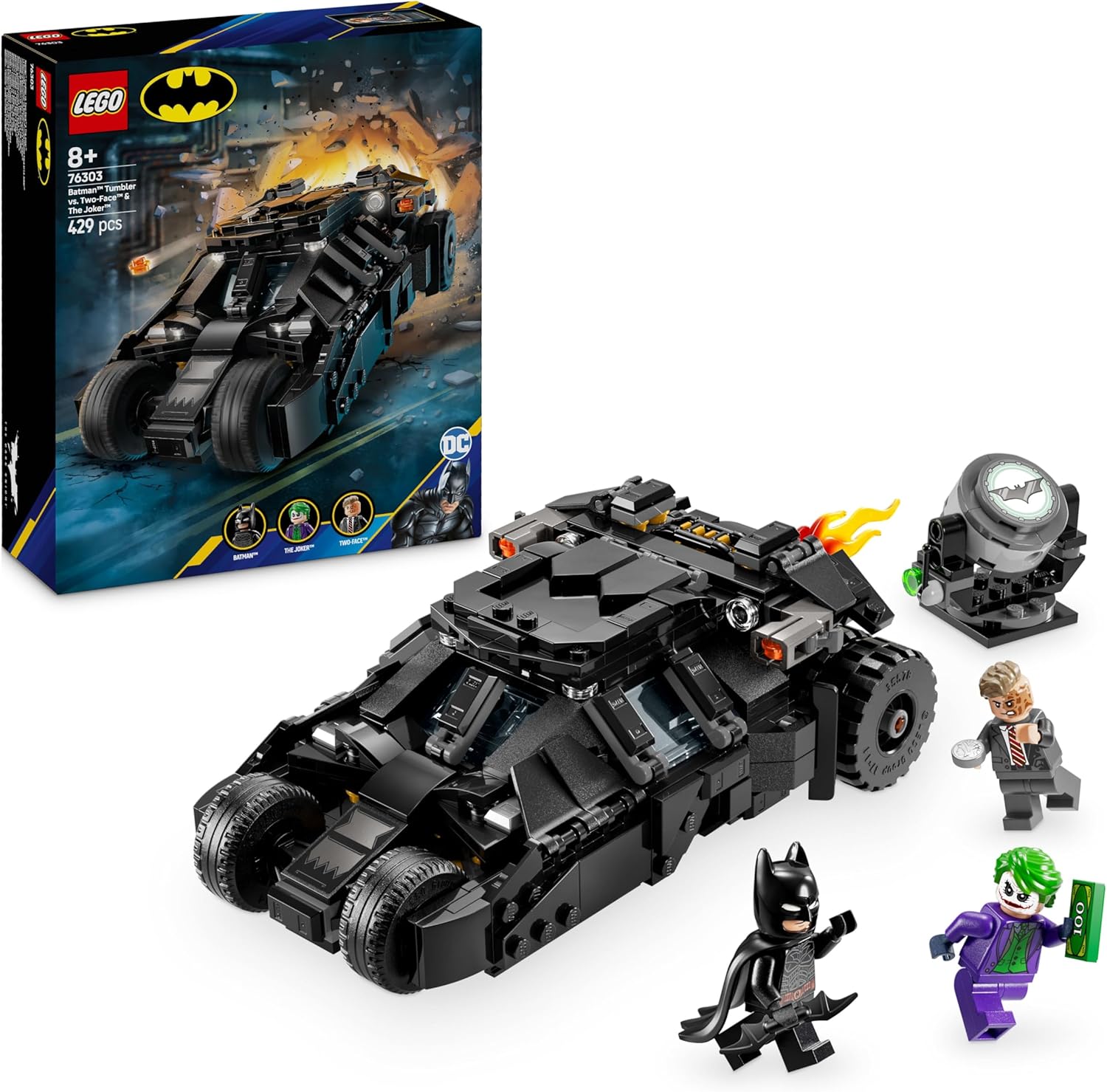 LEGO 76303 TUMBLER DI BATMAN CONTRO TWO FACE E THE JOCKER SUPER HEROES