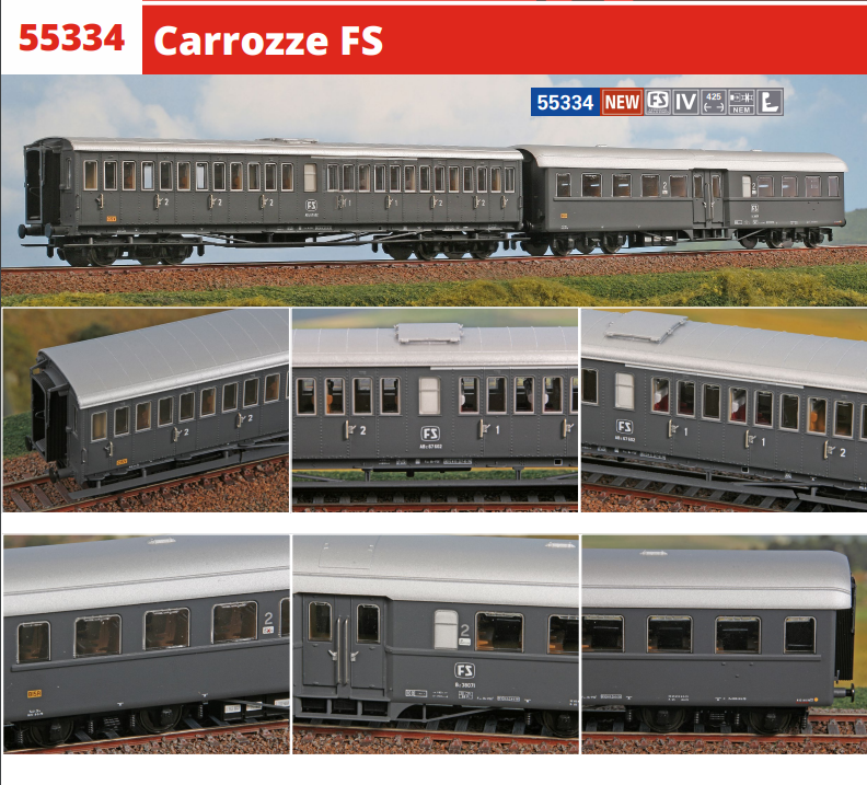 ACME 55334 SET 2 CARROZZE FS