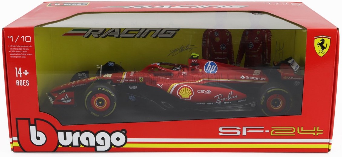 BURAGO 1816815S F1 FERRARI SF 24 - SAINZ -IMOLA LIVERY SCALA 1/18