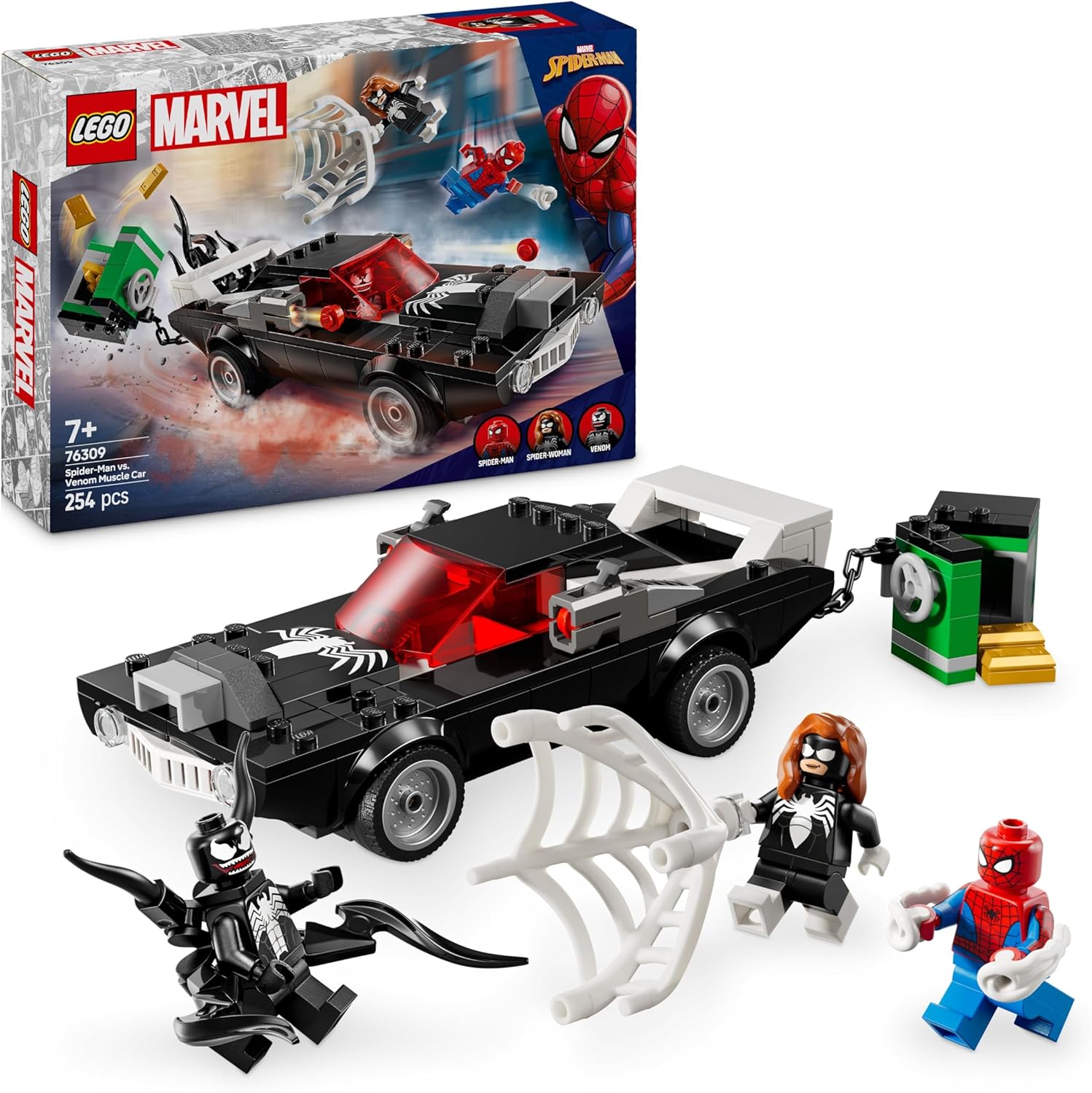 LEGO 76309 SPIDR MAN CONTRO MUSCLE CAR DI VENOM SUPER HEROES