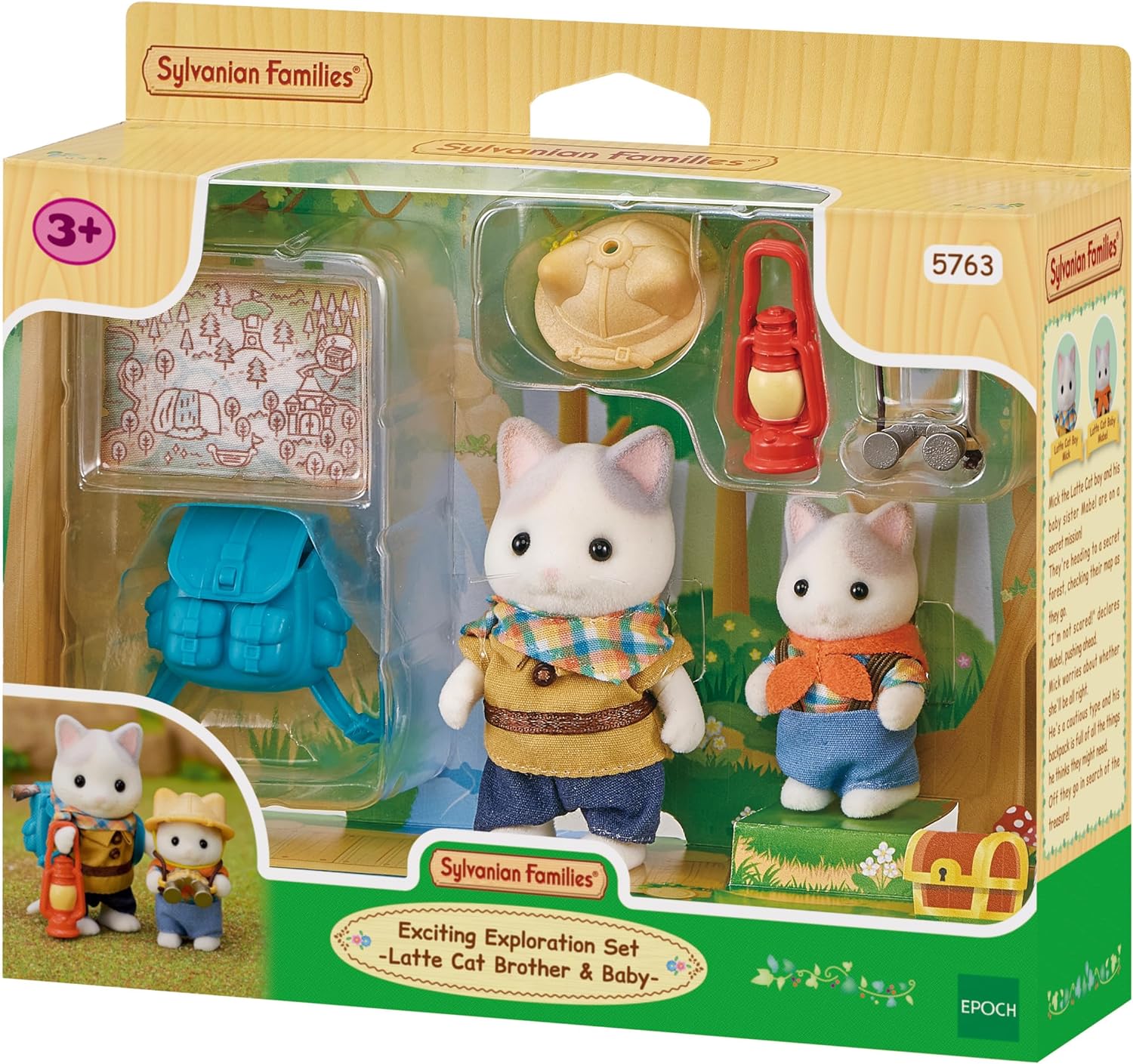 SYLVANIAN FAMILIES 5763 SET DA ESPLORAZIONE - FRATELLO E BEBE' GATTO LATTE