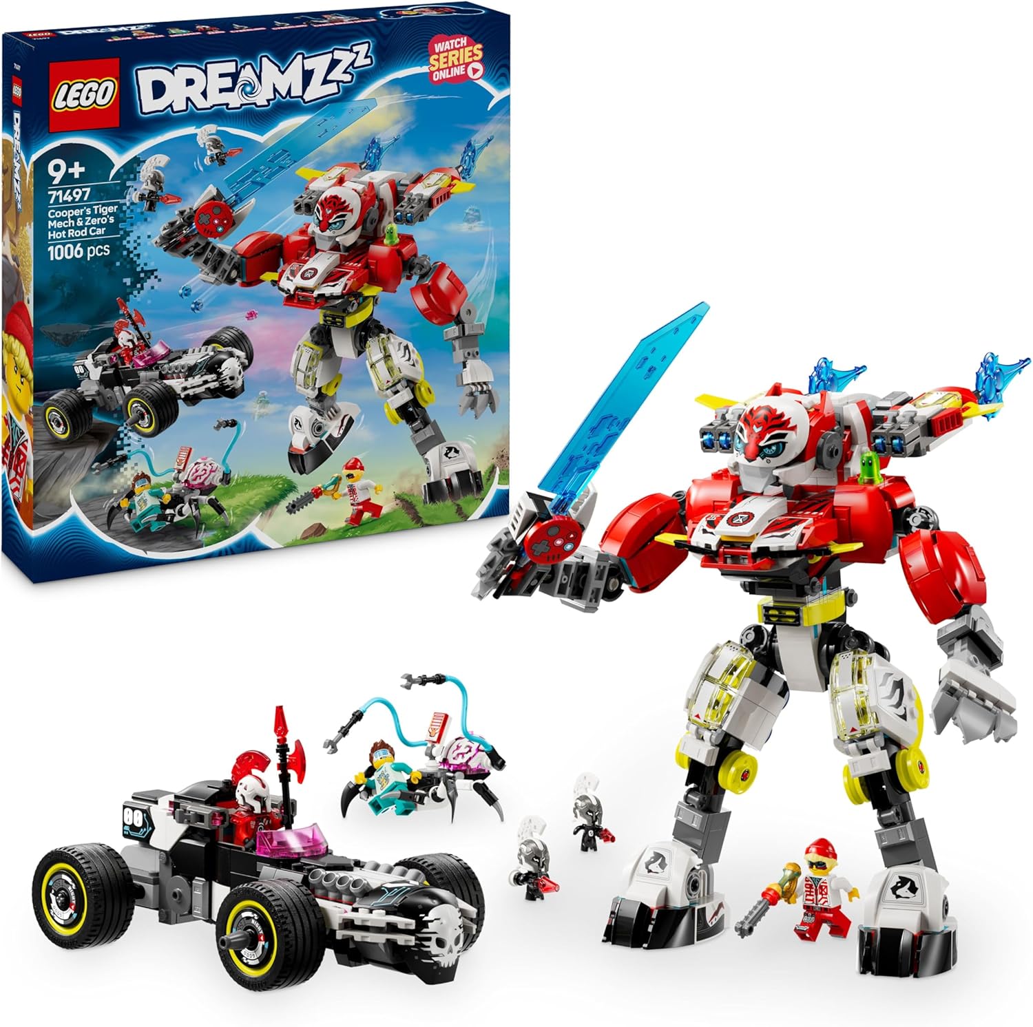 LEGO 71497 MECH TRIGRE DI COOPER E BOLIDE DI ZERO DREAMZ