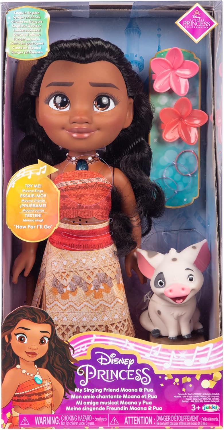 JAKKS PACIFIC 22493 DISNEY PRINCESS BAMBOLA CM.38 LA MIA AMICA VAIANA CANTANTE