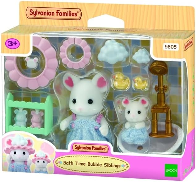 SYLVANIAN FAMILIES 5805 ORA DEL BAGNO FRATELLI TOPINO MARSHMALLOW