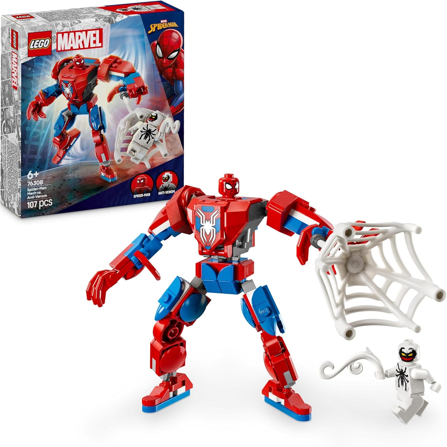 LEGO 76308 MECH DI SPIDER MAN CONTRO ANTI VENOM SUPER HEROES