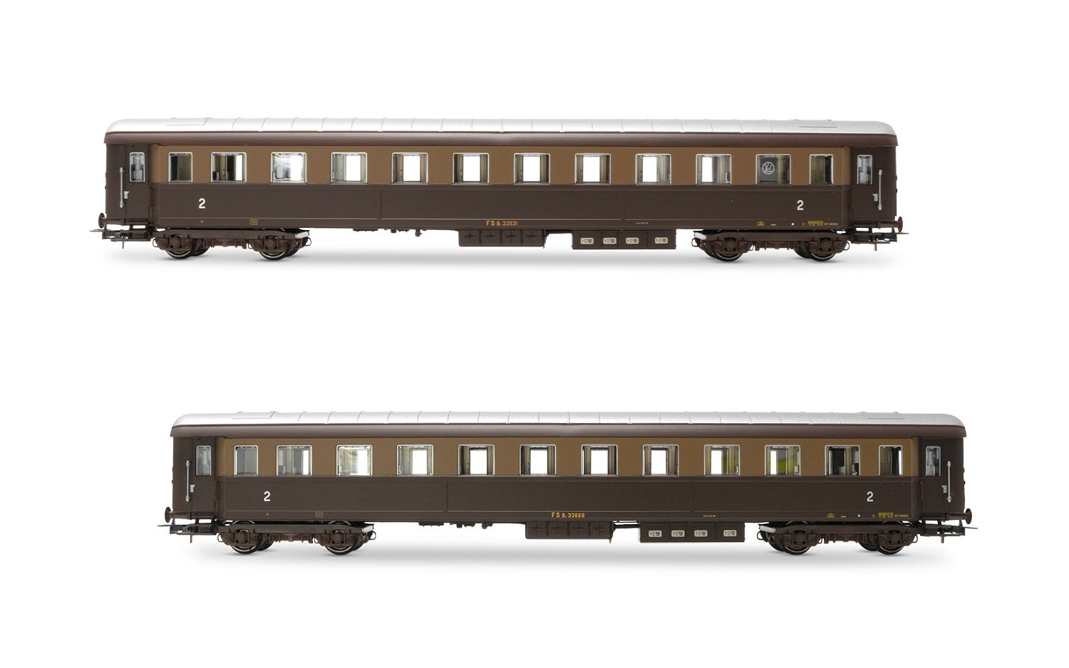 HORNBY HR4367 FS SET 2 CARROZZE LIVREA CASTANO/ISABELLA