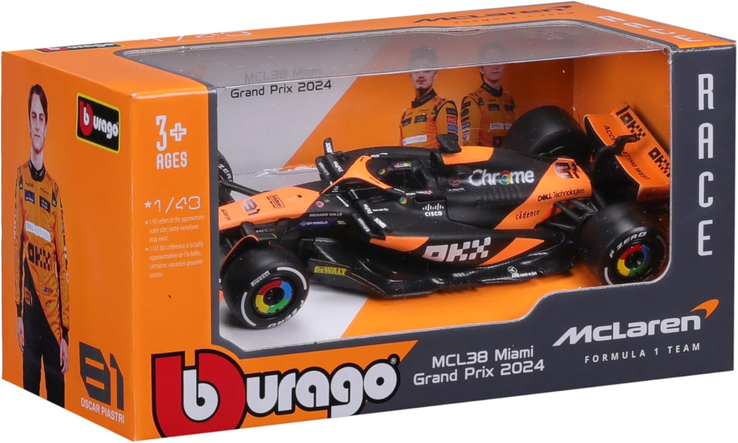 BURAGO 1838214P MCLAREN F1 MCL - PIASTRI- SCALA 1/43