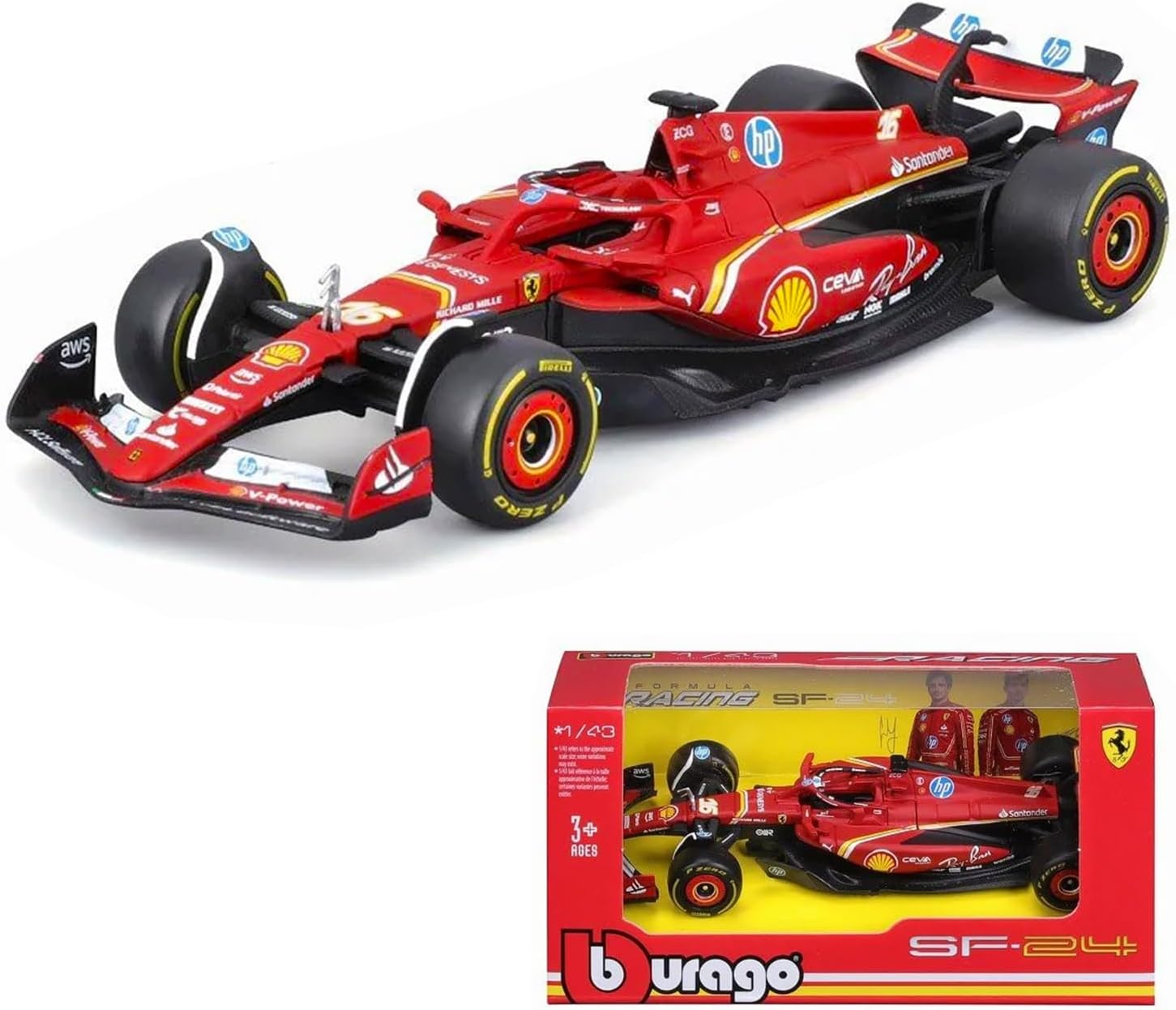 BURAGO 18336844 F1 FERRARI SF24 LECLERC SCALA 1/43