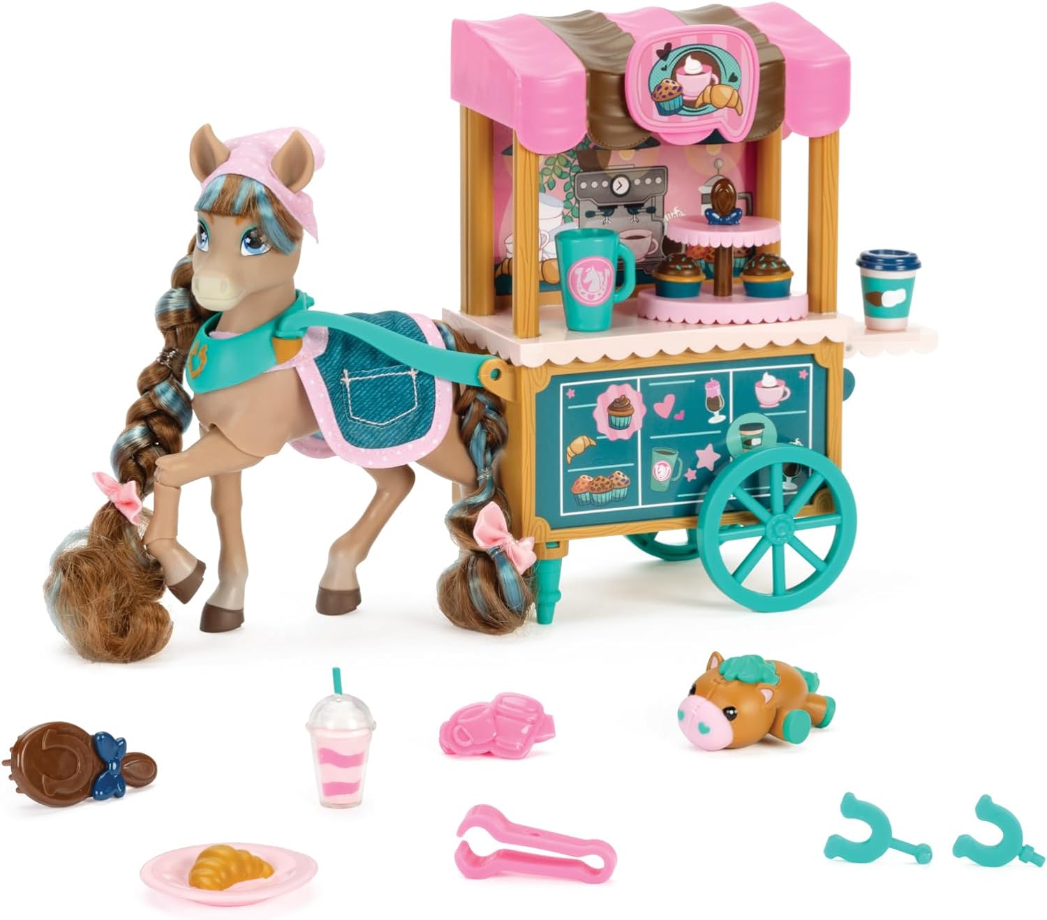 JAKKS 72328 CARRETTO CON CAVALLO CAFFE' DI COCOA