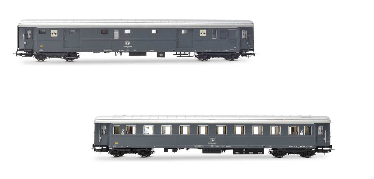 HORNBY HR4366 SET 2 CARROZZE LIVREA GRIGIA