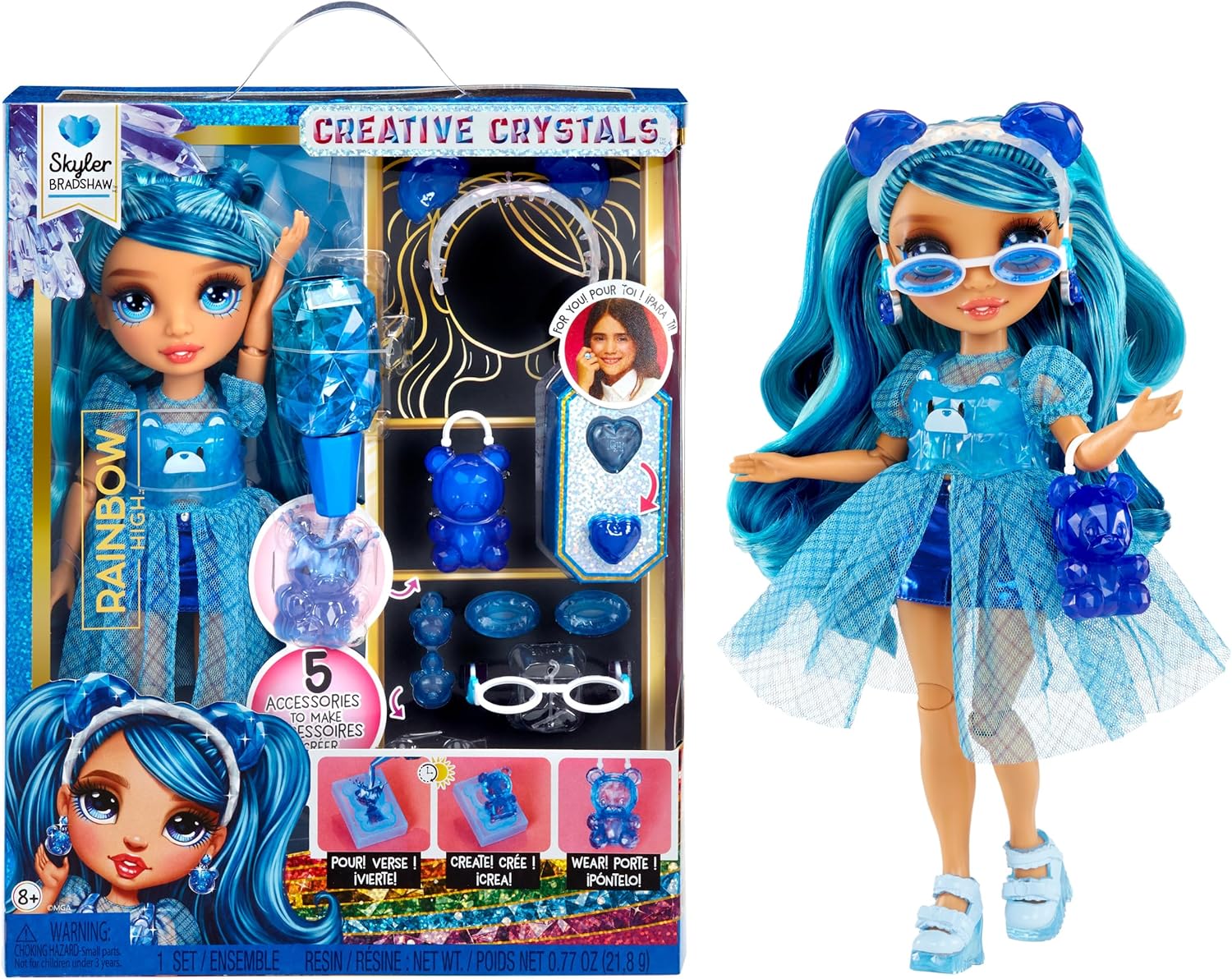 MGA 121374 RAINBOW HIGH CREATIVE CRYSTALS FASHION DOLL SKYLER