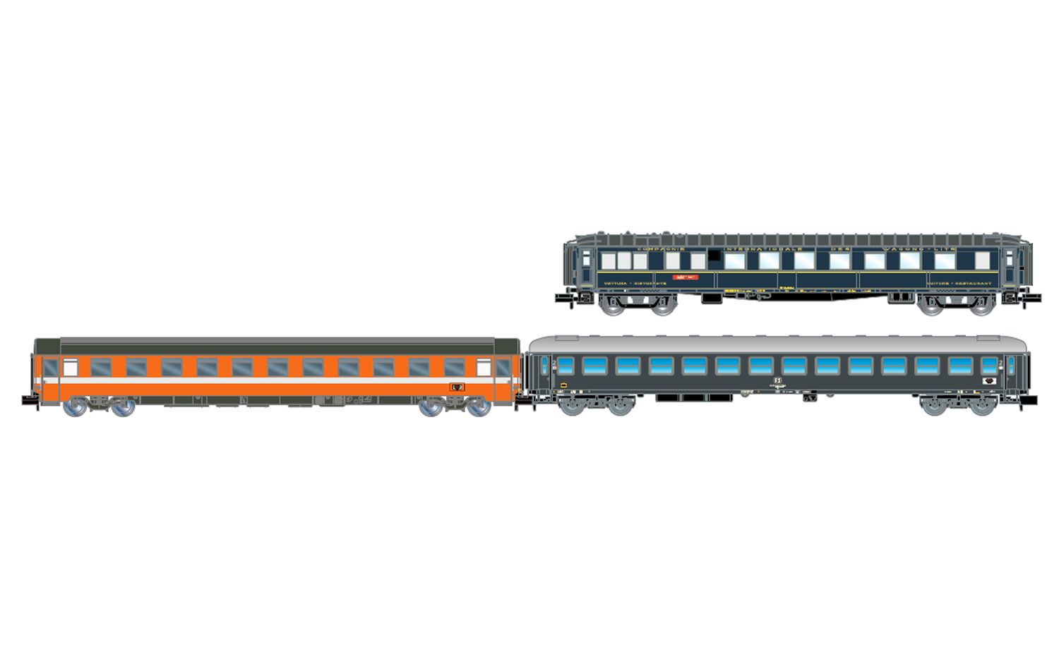 ARNOLD HN4467 SET DI 3 CARROZZE "ALPEN EXPRESS" ROMA- MONACO DI BAVIERA - SCALA N