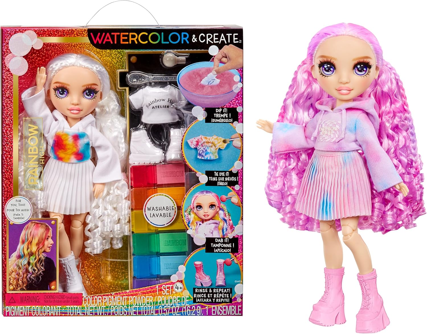 MGA 507581 RAINBOW HIGH WATERCOLOE & CREATE FASHION DOLL