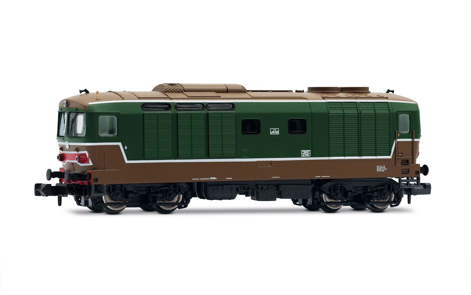 ARNOLD HN2573 FS LOCOMOTIVA D445, 1^ SERIE LIVREA D'ORIGINE VERDE E ISABELLA - SCALA N