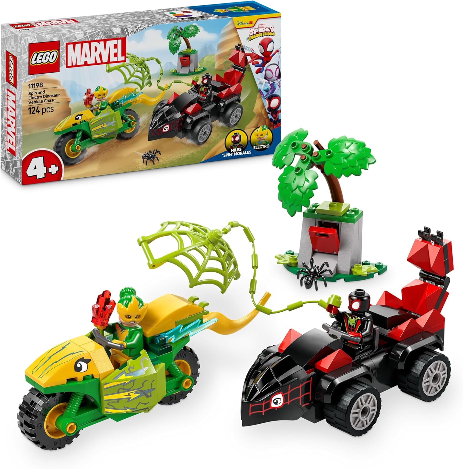 LEGO 11198 INSEGUIMENTO SUI DINO VEICOLI DI SPIN ED ELECTRO SPIDEY