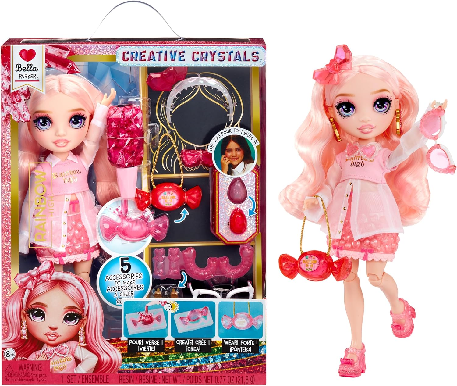 MGA 121367 RAINBOW HIGH CREATIVE CRYSTALS FASHION DOLL BELLA