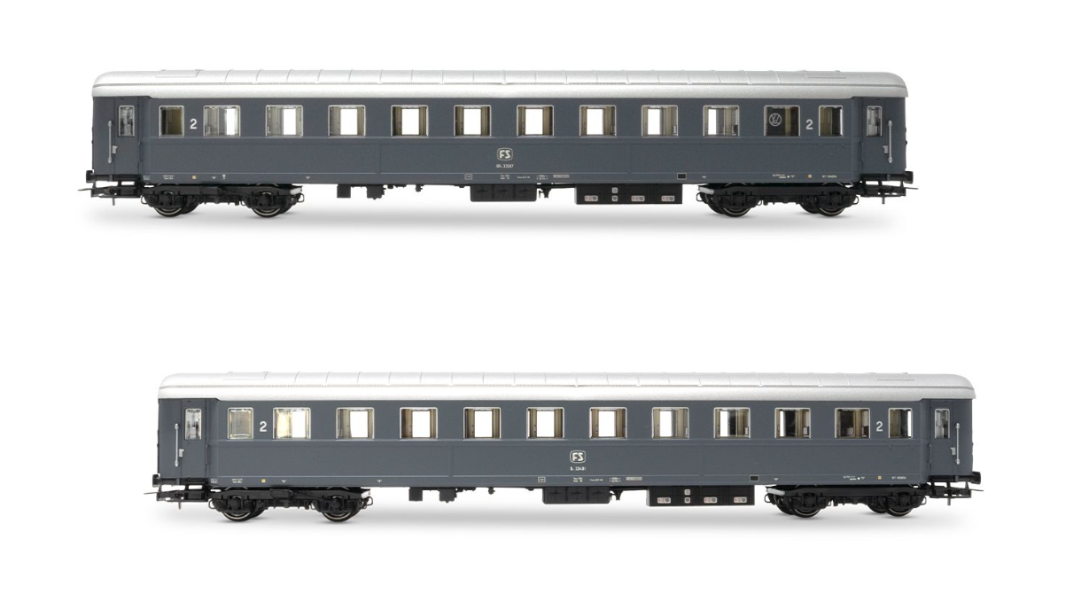 HORNBY HR4368 SET 2 CARROZZE TIPO 1946 LIVREA GRIGIO ARDESIA