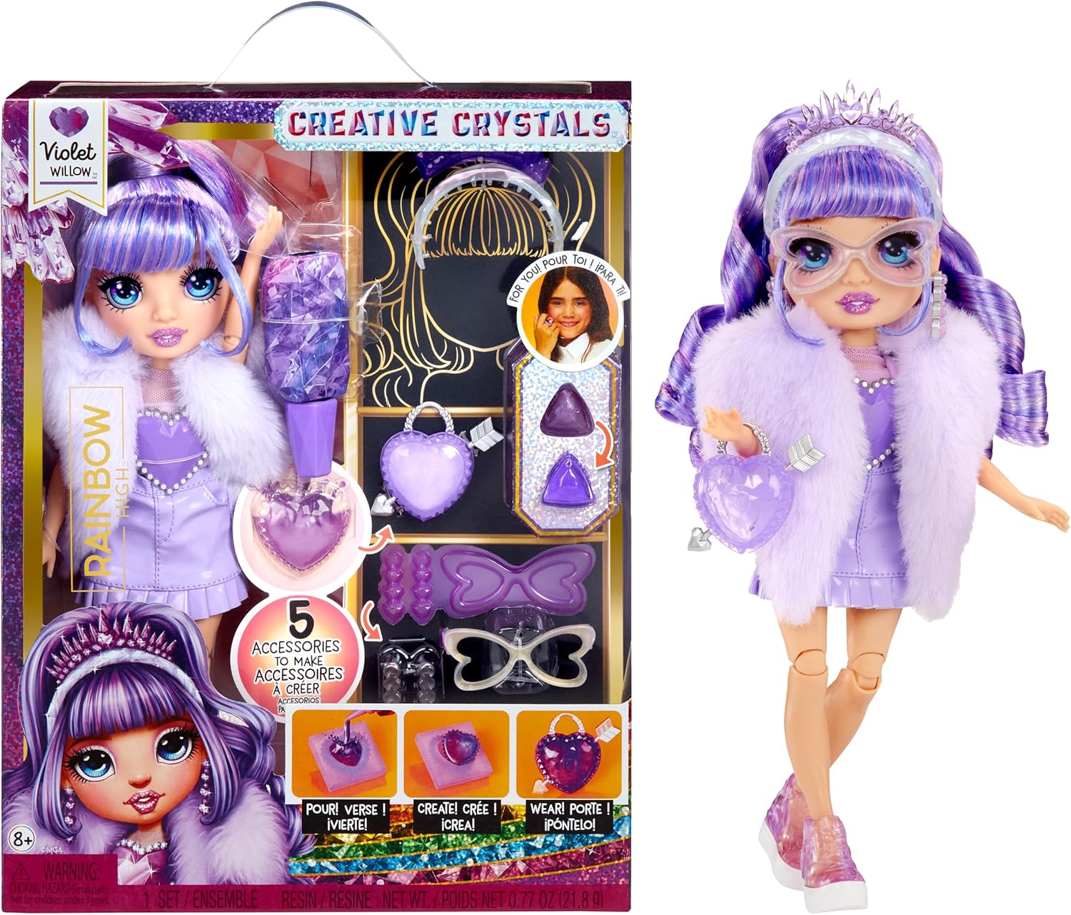 MGA 121404 RAINBOW HIGH CREATIVE CRYSTAL FASHION DOLL VIOLET