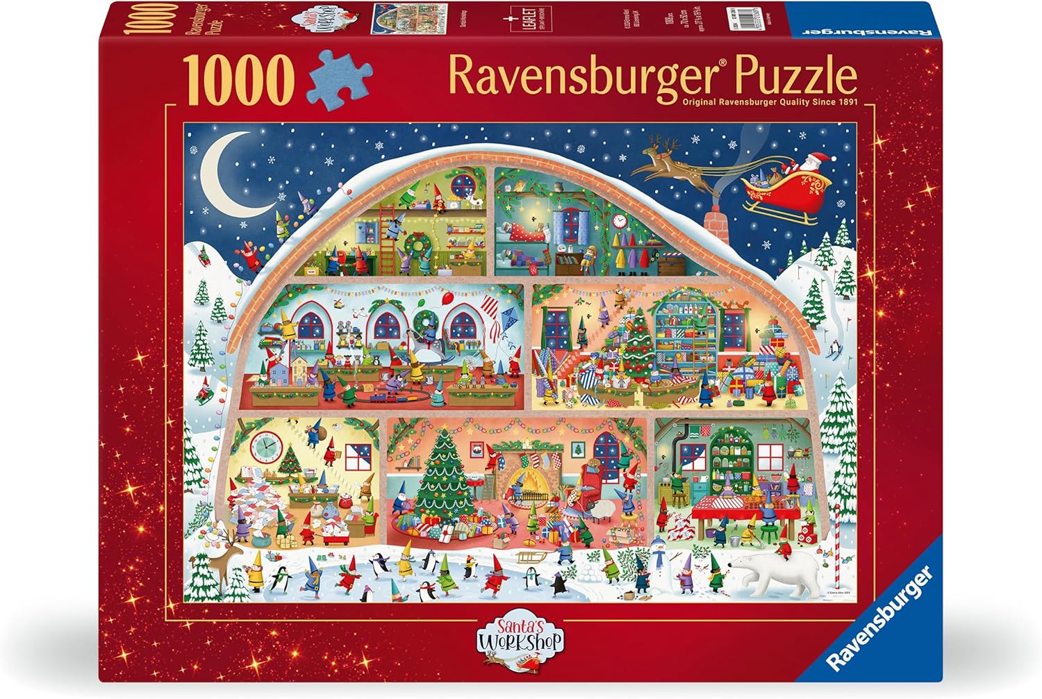 RAVENSBURGER 01268 PUZZLE DA 1000 PZ. IL LABORATORIO DI BABBO NATALE