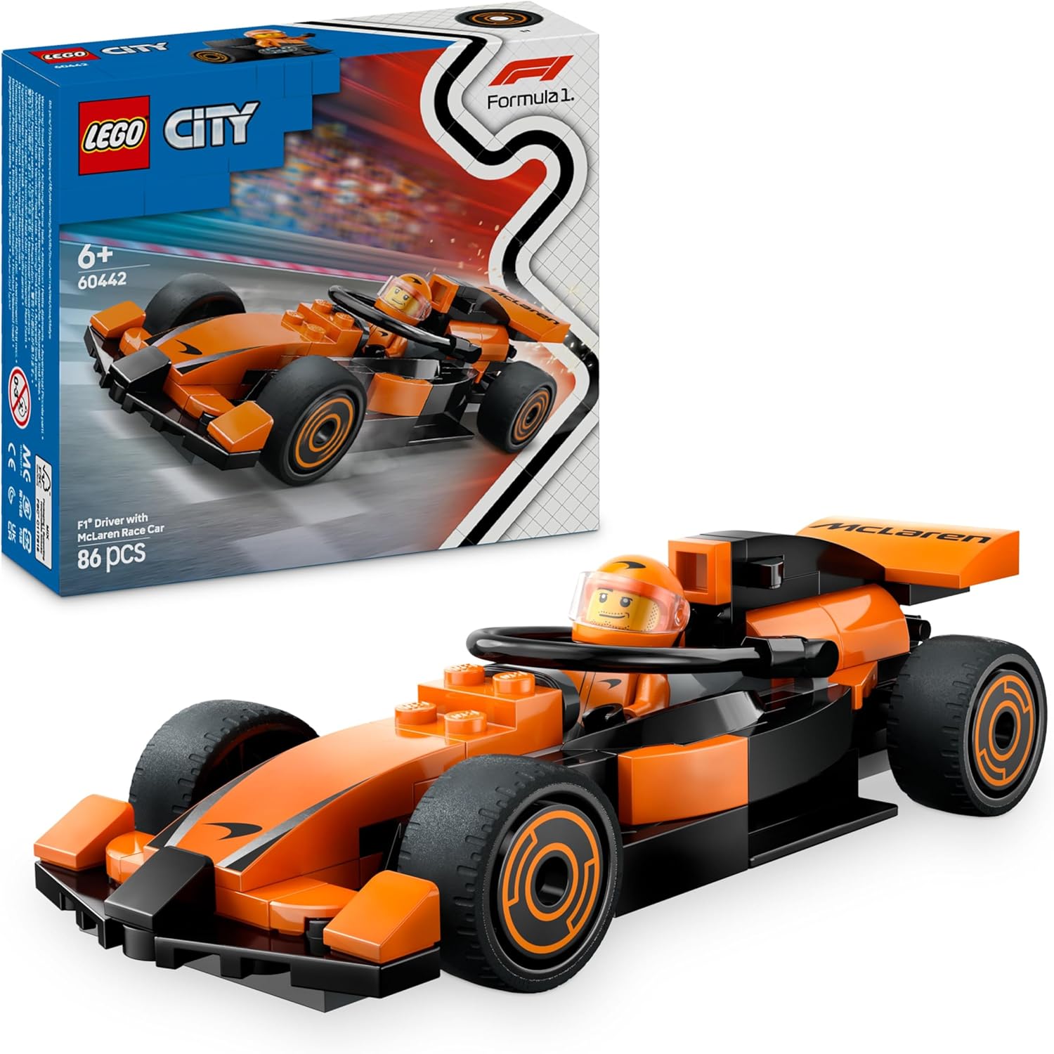 LEGO 60442 PILOA E MONOPOSTO MCLAREN F1 CITY